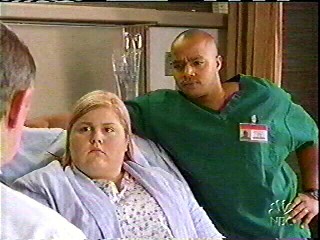 Lindsay with Donald Faison in "Scrubs" . . . 